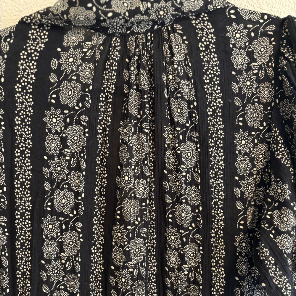 THE GREAT. Black Floral Button-Front Maxi Dress - Picture 6 of 9